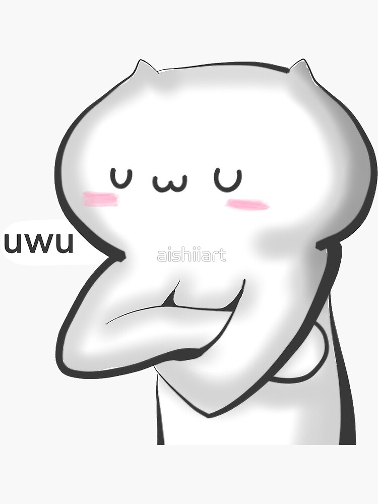 "uwu Hm Cat Meme" Sticker for Sale by aishiiart | Redbubble