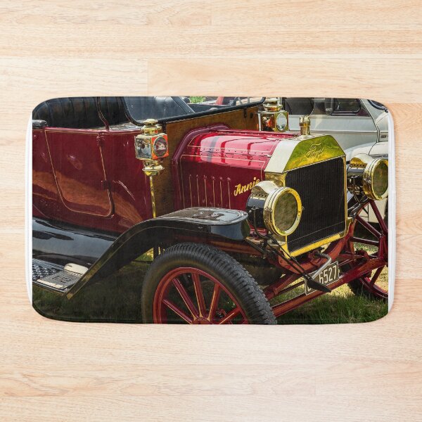 Item preview, The front of a red Ford Model T on display at a car show designed and sold by Graham Cornall.