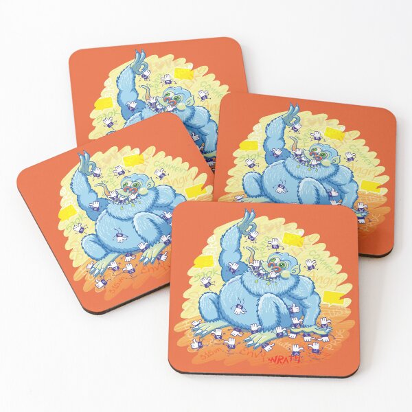 Item preview,  Voracious social networks' blue monster having fun by gobbling likes designed and sold by Zoo-co.
