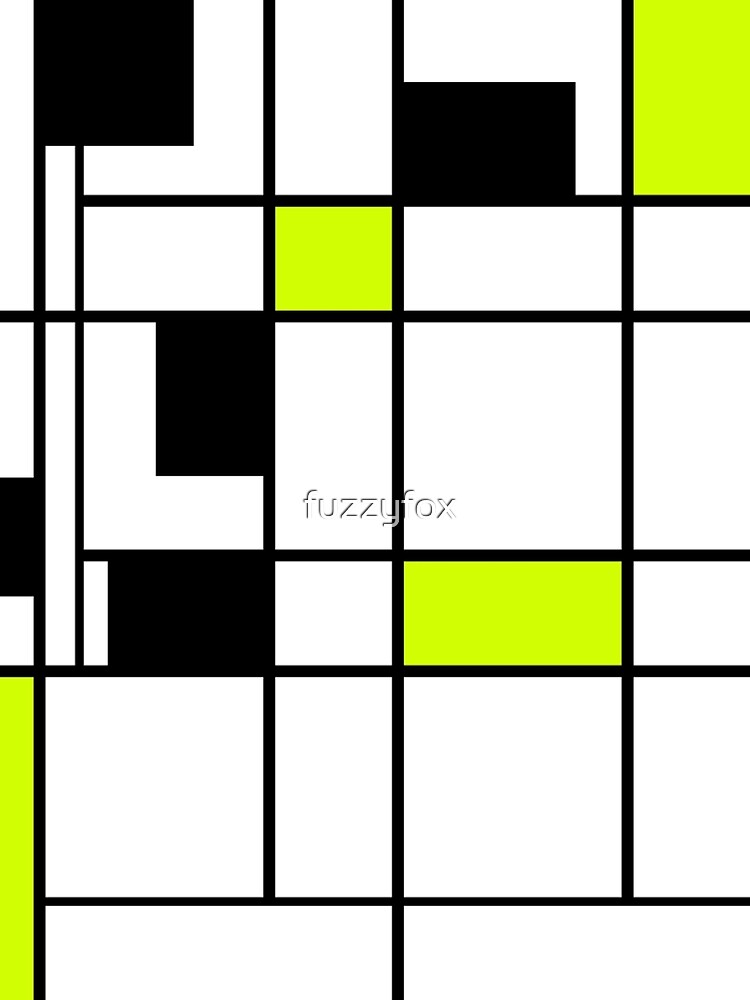 Abstract geometric modern shapes black white green neon colors