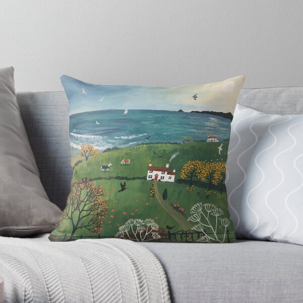 Autumn by the Sea Throw Pillow