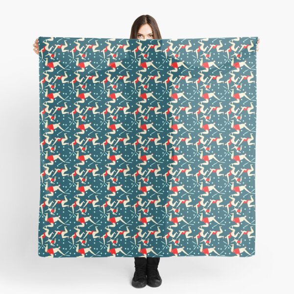 Funny wild swimming woman, "Born to swim wild" design for cold water swim enthusiasts. Scarf