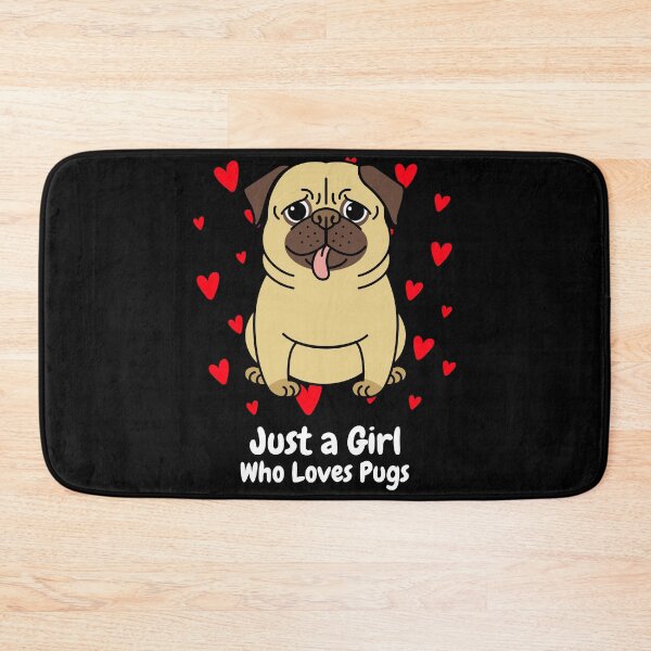 Item preview, Just a Girl who Loves Pugs, Women's Pug, Funny Pug Print designed and sold by enjoytheshirt.
