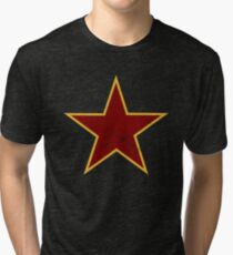 Vintage look Red and Gold Star Tri-blend T-Shirt