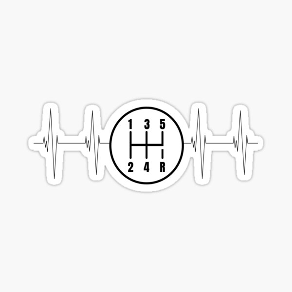 "Stick Shift Heartbeat For Manual Car Driver" Sticker for Sale by