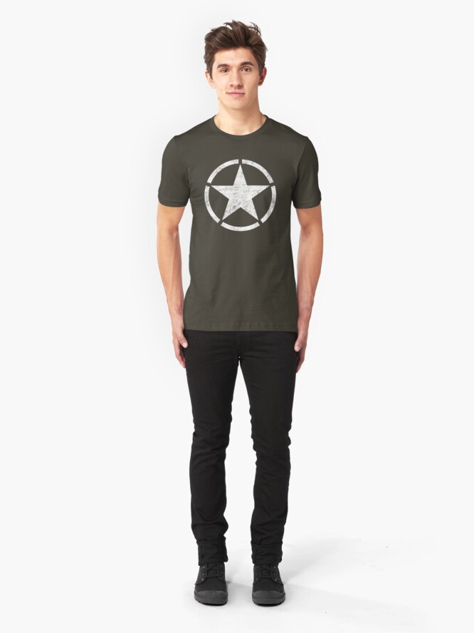 Alternate view of Vintage look US Army Star Slim Fit T-Shirt