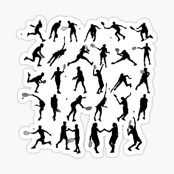 Tennis Poses Stickers Sticker