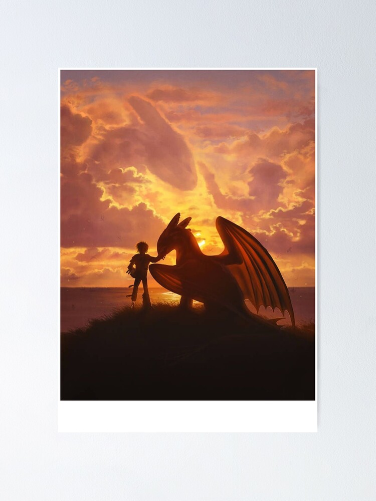 Alternate view of sunset dragons Poster