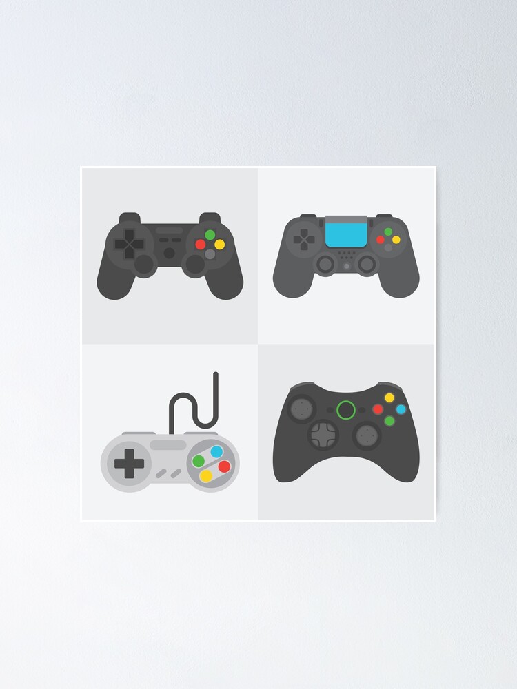 "Gaming controllers" Poster for Sale by ECLECTICimprint Redbubble