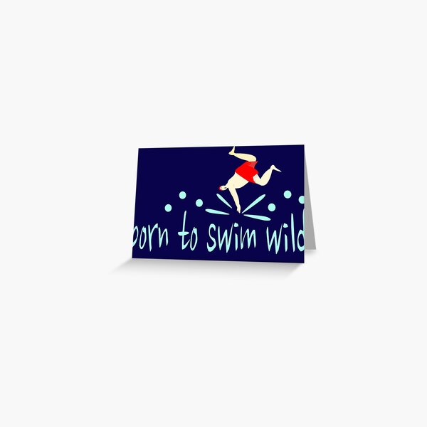 Item preview, Funny, male open water swimmer " Born to Swim Wild" designed and sold by krisevansart.