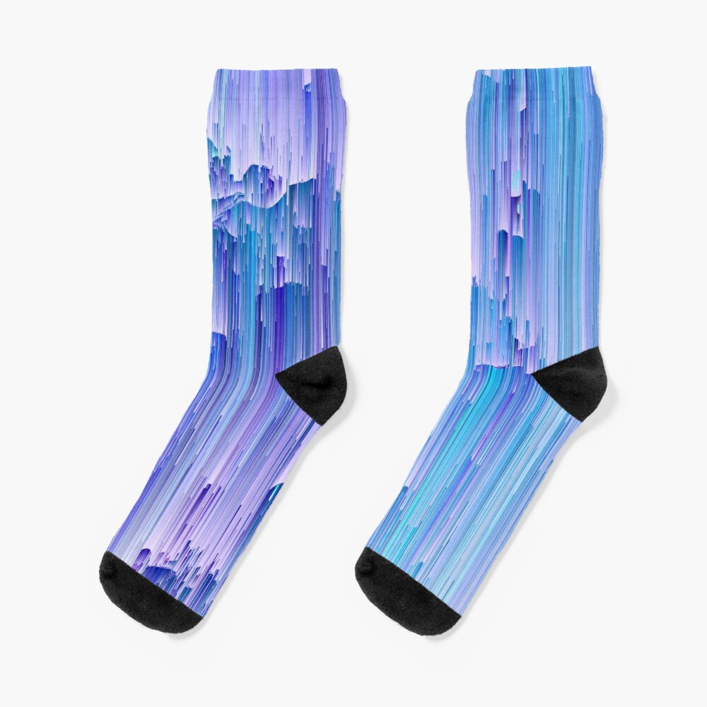 Lunar Mist - Abstract Pixel Art Socks