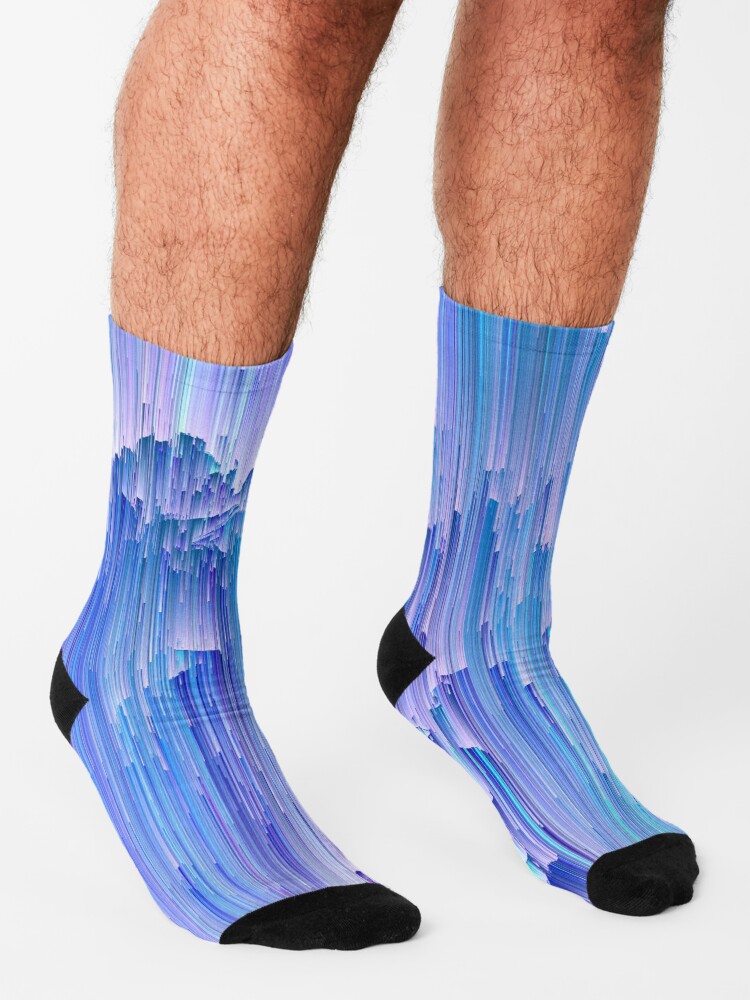 Alternate view of Lunar Mist - Abstract Pixel Art Socks