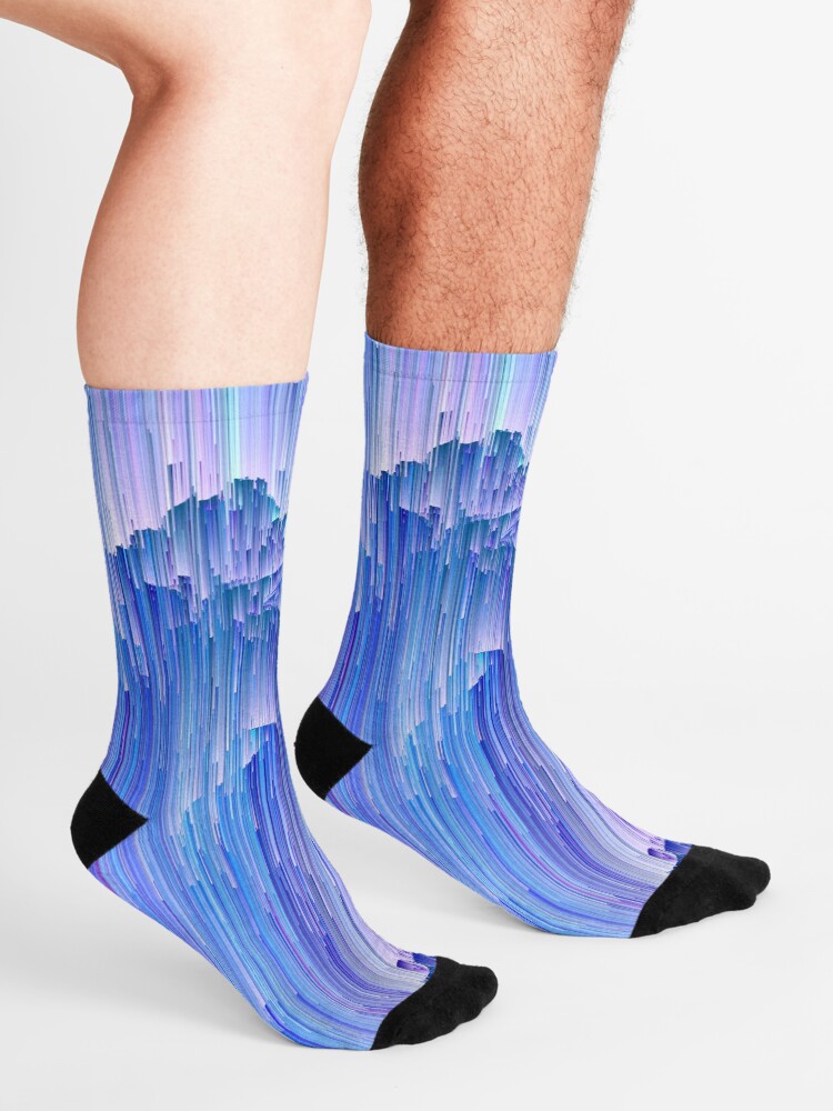 Alternate view of Lunar Mist - Abstract Pixel Art Socks