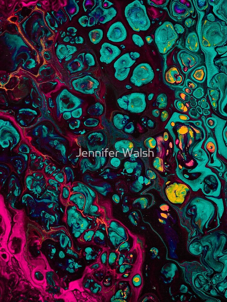 Crunchberries - Teal & Pink Abstract by InsertTitleHere