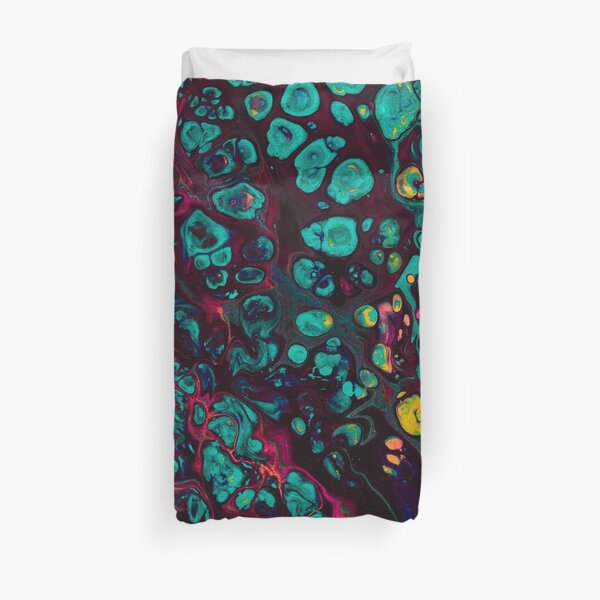 Crunchberries - Teal & Pink Abstract Duvet Cover