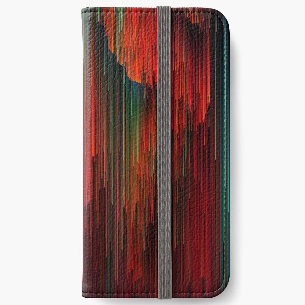 Volcanic Glitches - Abstract Pixel Art iPhone Wallet