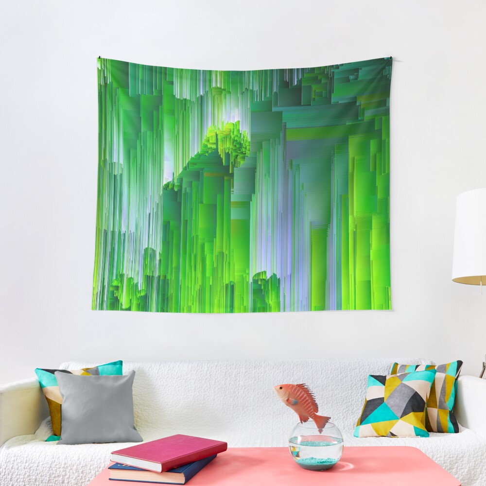 Nature Glitchin' - Abstract Pixel Art Tapestry