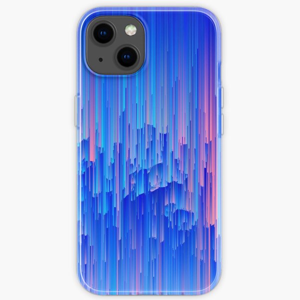 Glitchy Rain - Abstract Pixel Art iPhone Soft Case