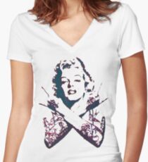 Punk Marilyn Women's Fitted V-Neck T-Shirt