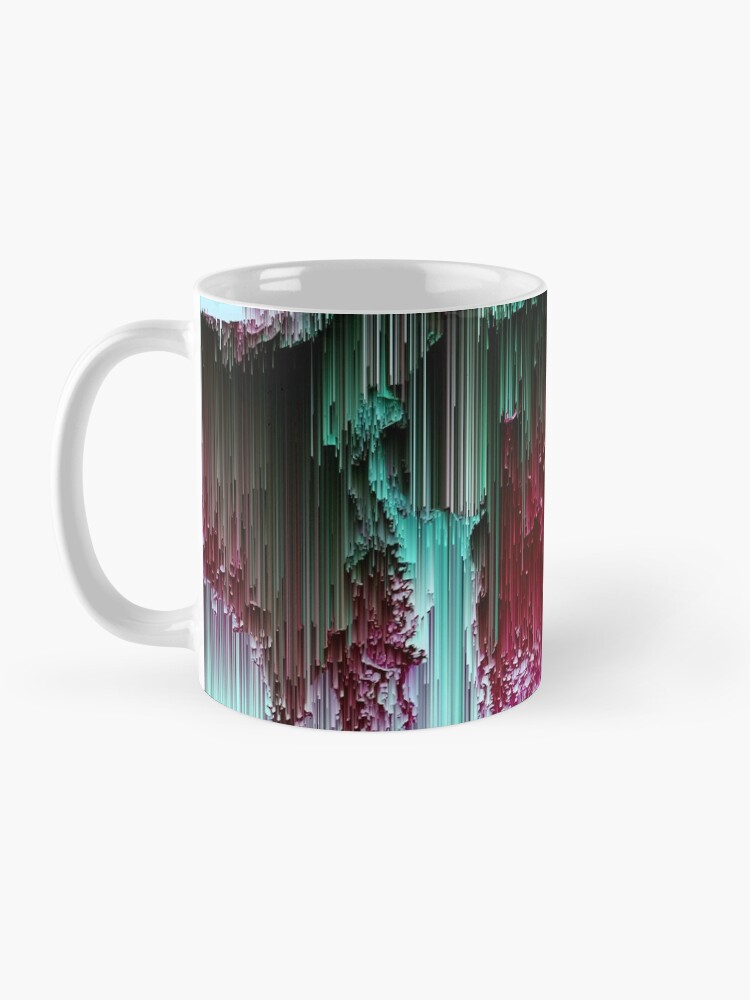 Alternate view of Amoeba - Abstract Glitchy Pixel Art Coffee Mug
