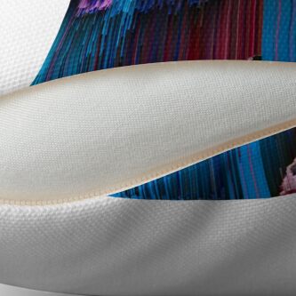 Alternate view of Cotton Candy - Abstract Glitchy Pixel Art Floor Pillow