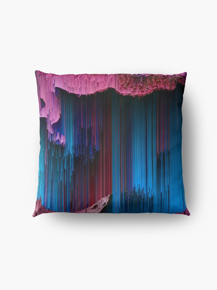 Alternate view of Cotton Candy - Abstract Glitchy Pixel Art Floor Pillow