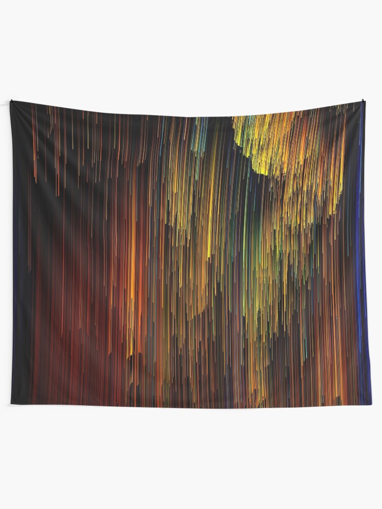 Alternate view of Spectrum Rain - Glitchy Abstract Pixel Art Tapestry