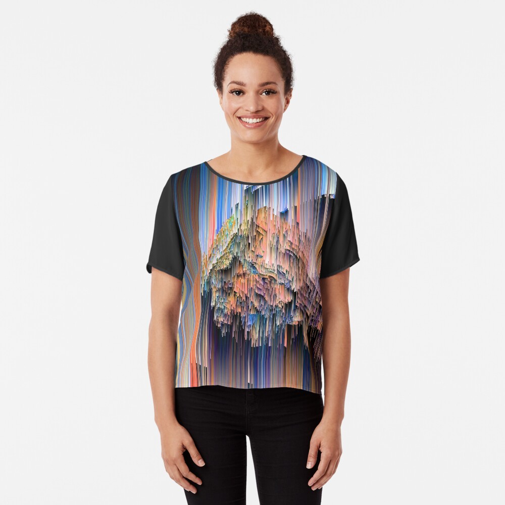 Weird Glitches - Abstract Pixel Art Chiffon Top