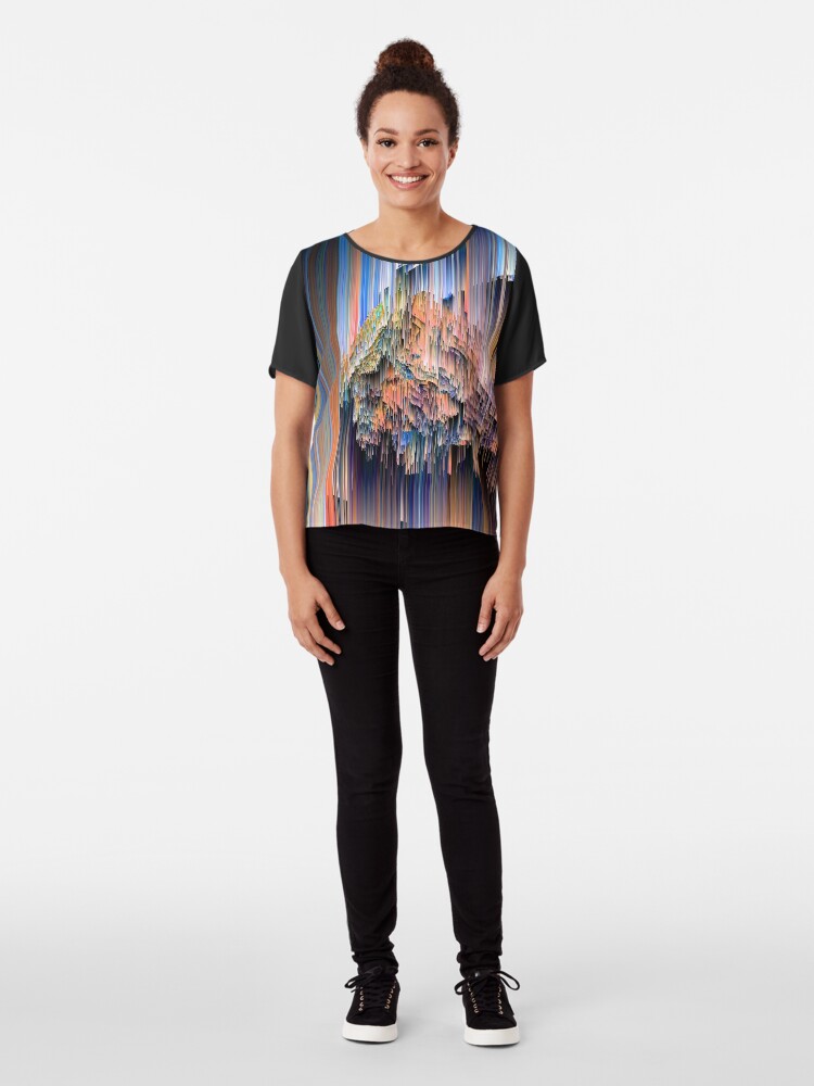 Alternate view of Weird Glitches - Abstract Pixel Art Chiffon Top