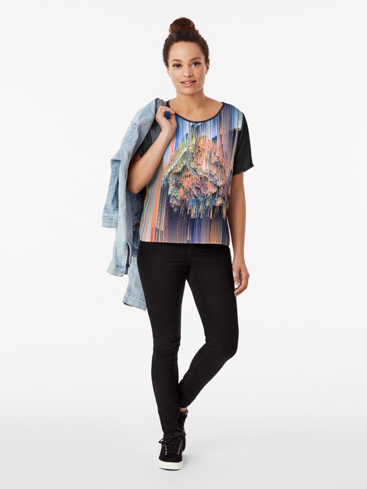 Alternate view of Weird Glitches - Abstract Pixel Art Chiffon Top