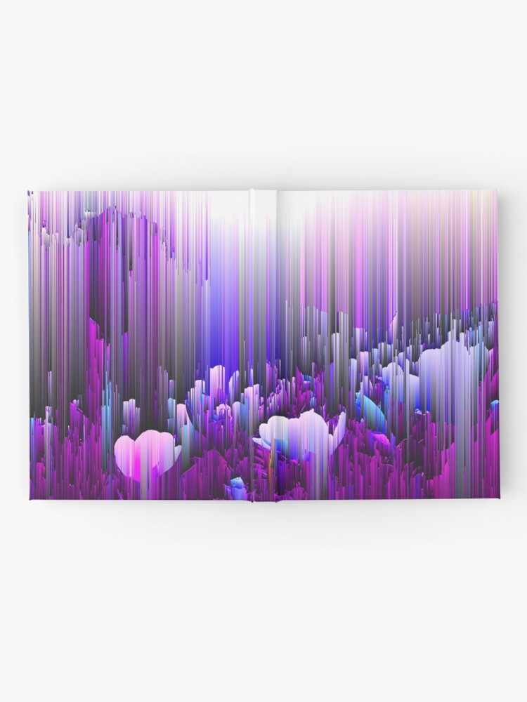 Alternate view of Rain of Lavender - Glitch Abstract Pixel Art Hardcover Journal