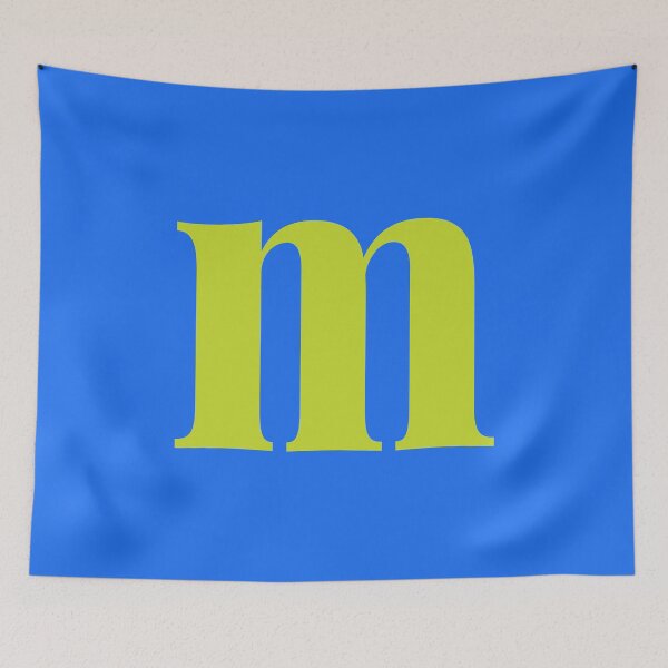 Item preview, Letter M Alphabet Art in Lime Chartreuse and Blue designed and sold by OpalEllery.