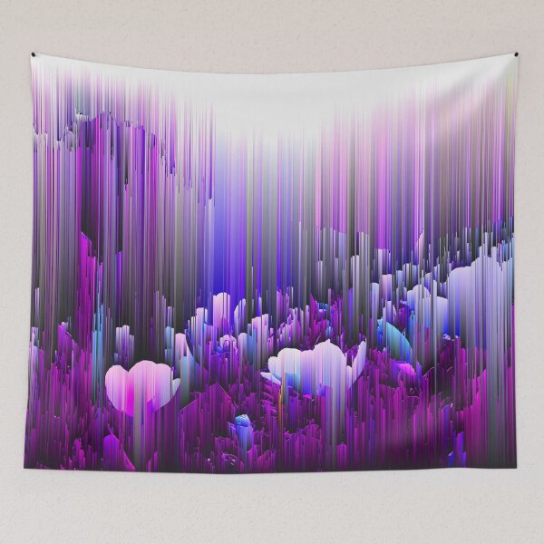 Item preview, Rain of Lavender - Glitch Abstract Pixel Art designed and sold by Jennifer Walsh Design.