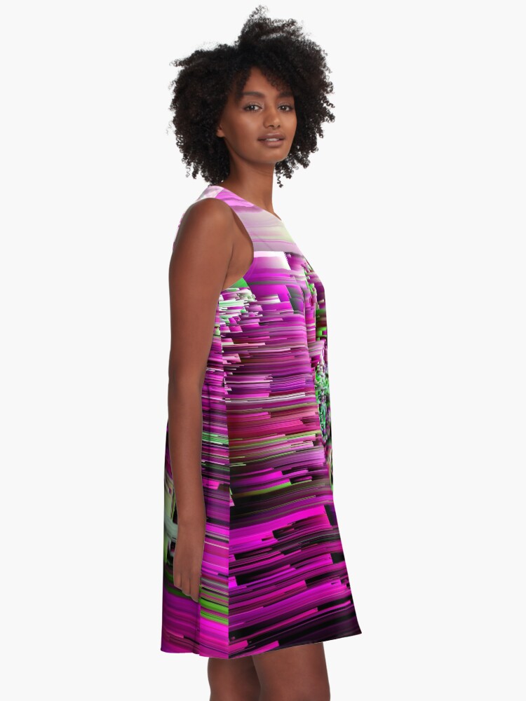 Alternate view of Glitchtastic - Abstract Pixel Art A-Line Dress