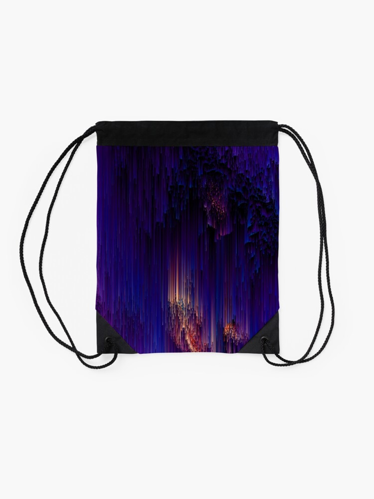 Alternate view of Beglitchment - Abstract Pixel Art Drawstring Bag
