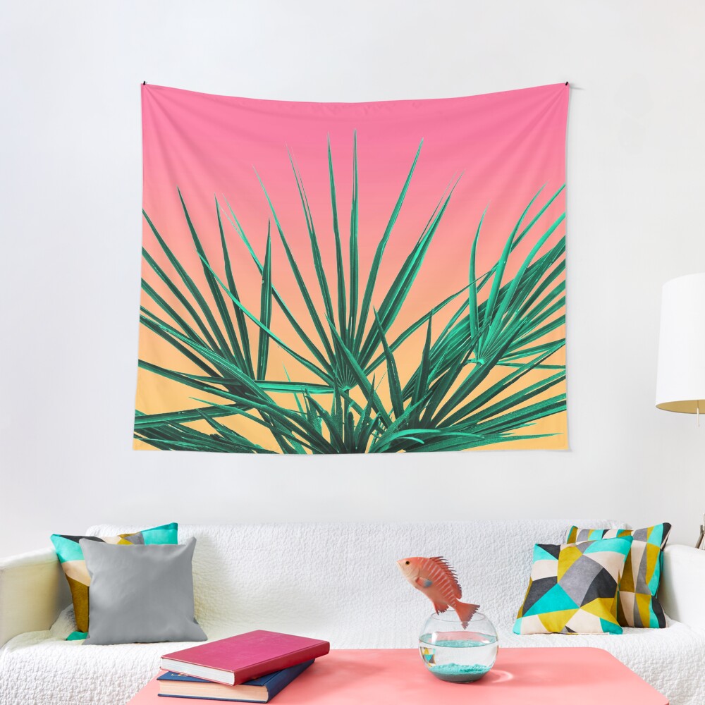 Vaporwave Palm Life - Miami Sunset Tapestry