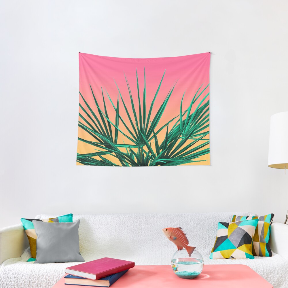 Vaporwave Palm Life - Miami Sunset Tapestry