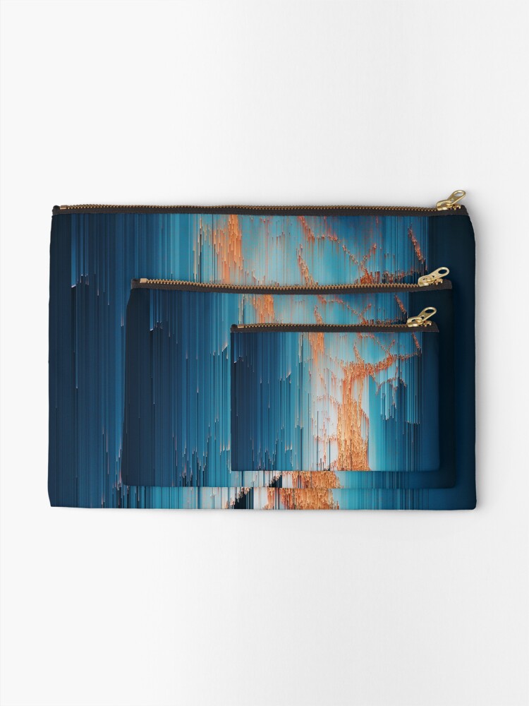 Alternate view of Glitch in the Dark - Abstract Pixel Art Zipper Pouch