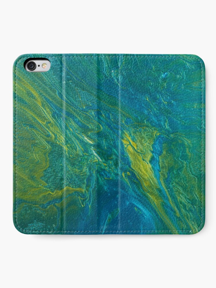 Alternate view of Green & Teal Abstract iPhone Wallet