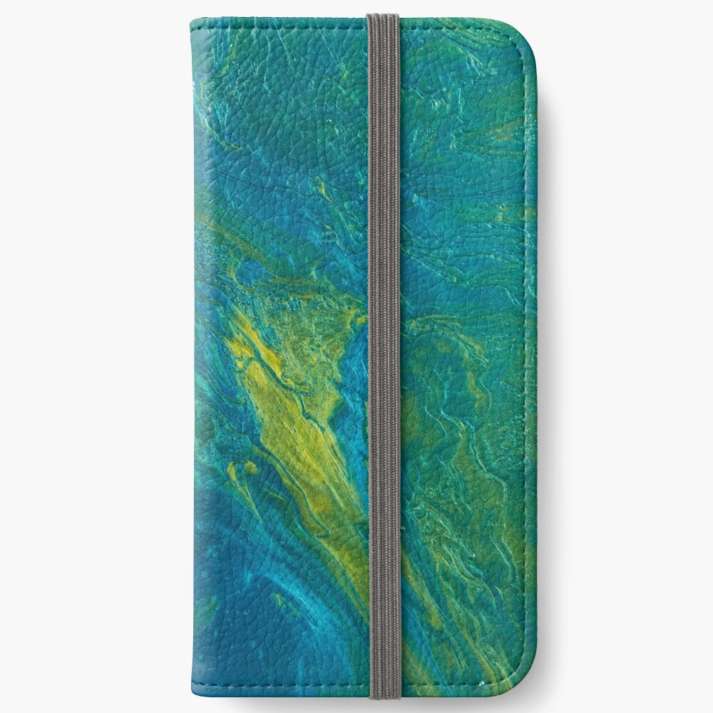 Green & Teal Abstract iPhone Wallet