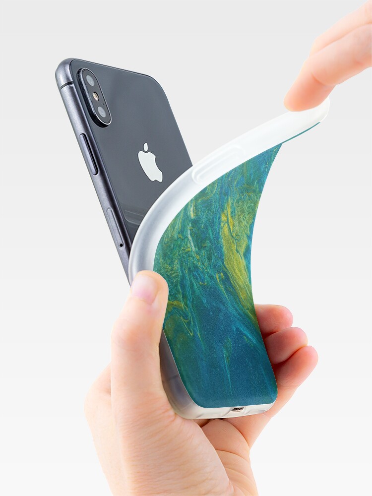 Alternate view of Green & Teal Abstract iPhone Case & Cover