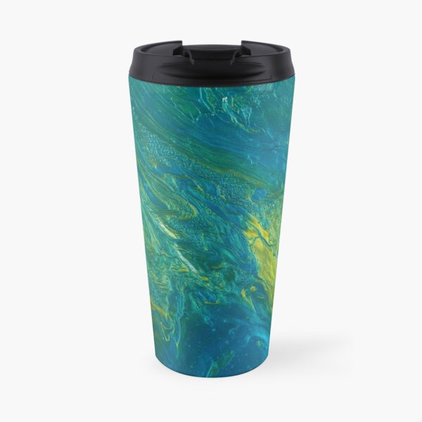 Green & Teal Abstract Travel Mug