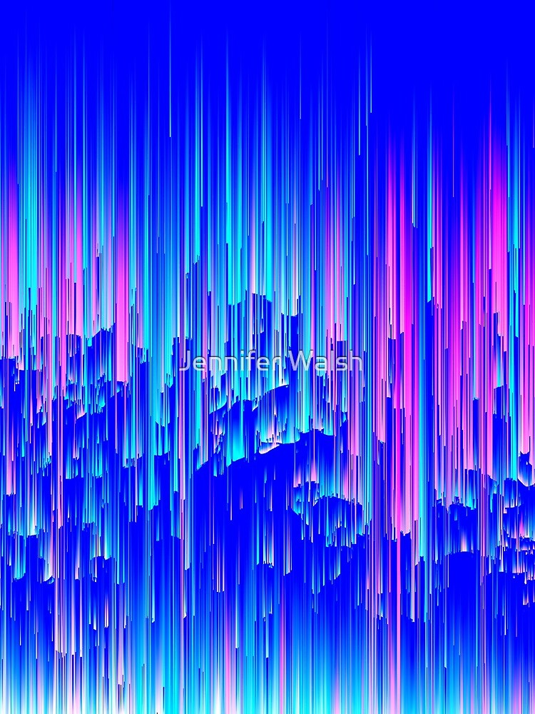 Neon Rain - Digital Abstract by InsertTitleHere