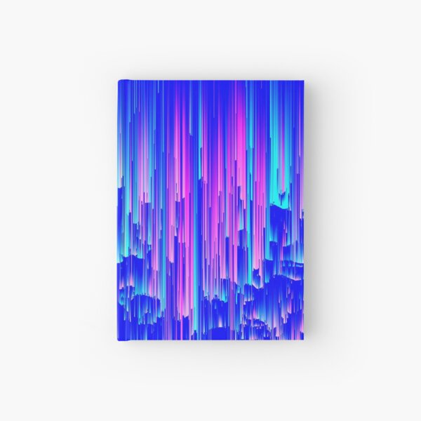 Neon Rain - Digital Abstract Hardcover Journal