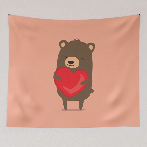 Item preview, Cute cartoon bear holding heart designed and sold by ADHD.