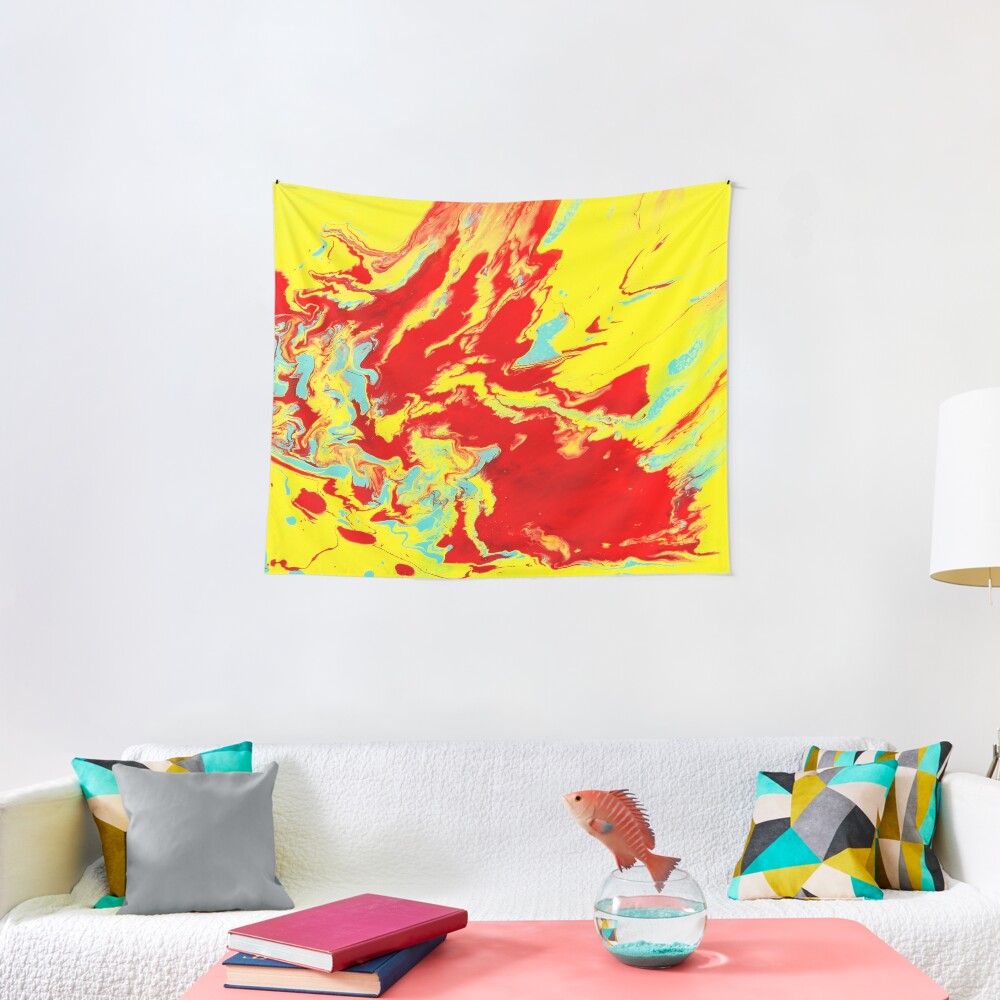 Crimson Wave Tapestry