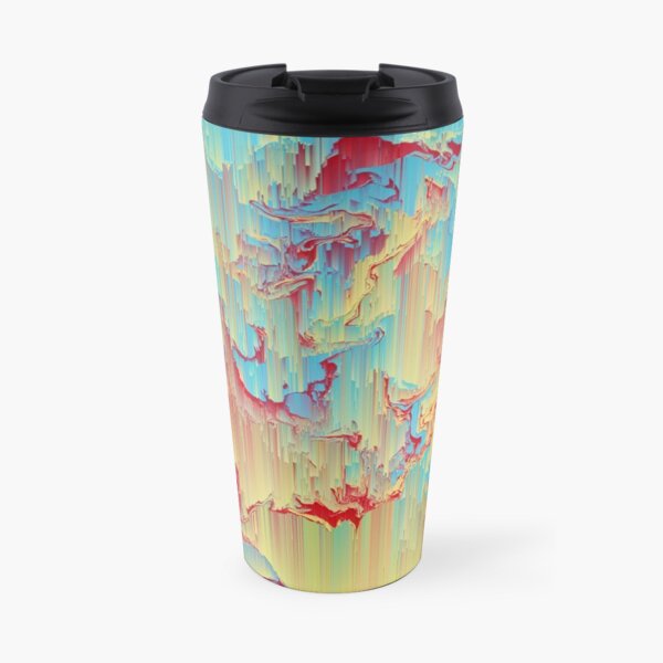 Vivid Storm - An Abstract Glitch Piece Travel Mug