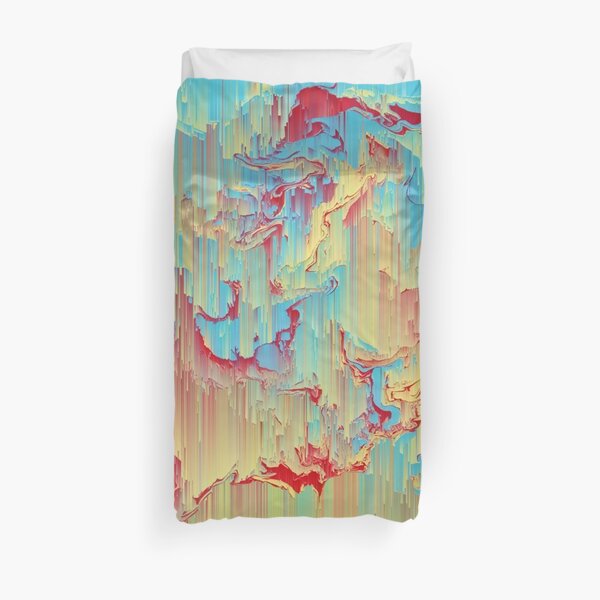 Vivid Storm - An Abstract Glitch Piece Duvet Cover