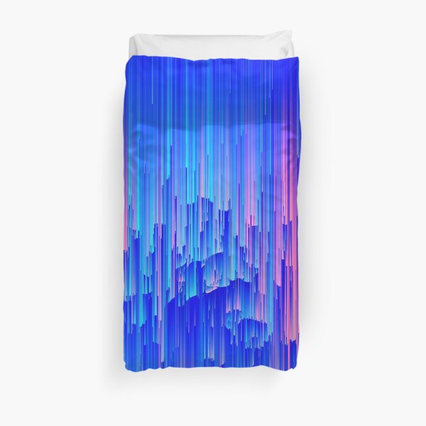 Glitchy Rain - Abstract Digital Piece Duvet Cover