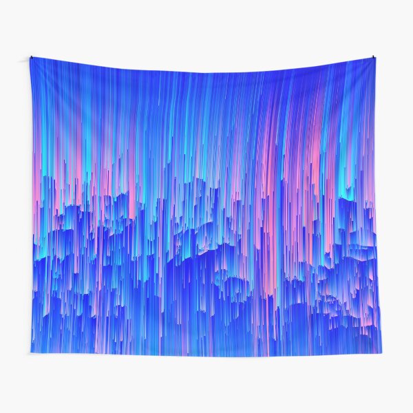Glitchy Rain - Abstract Digital Piece Tapestry